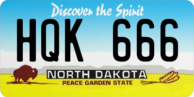 ND license plate HQK666
