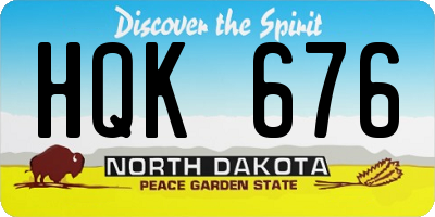 ND license plate HQK676