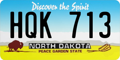ND license plate HQK713