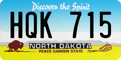 ND license plate HQK715