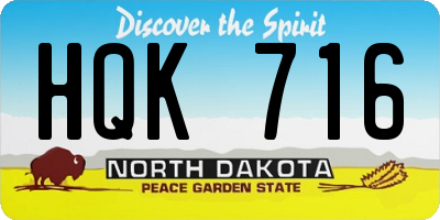 ND license plate HQK716