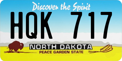 ND license plate HQK717