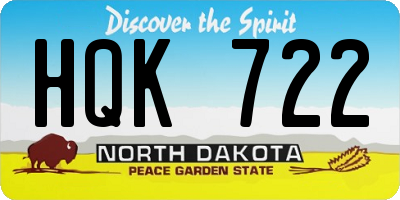 ND license plate HQK722