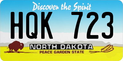 ND license plate HQK723