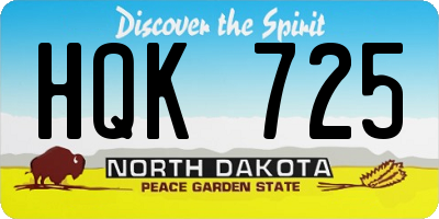 ND license plate HQK725