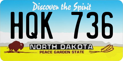 ND license plate HQK736
