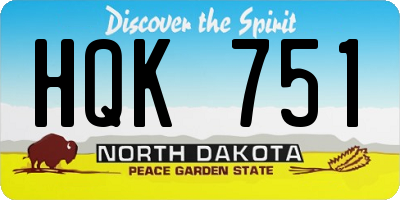 ND license plate HQK751