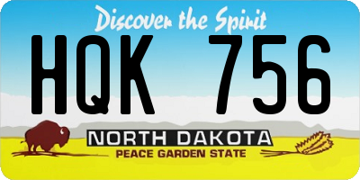 ND license plate HQK756