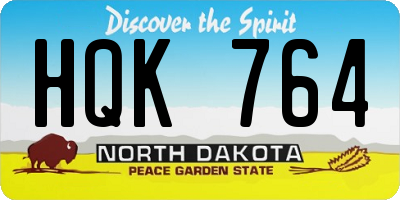 ND license plate HQK764