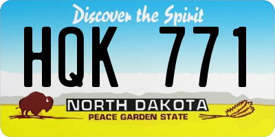 ND license plate HQK771