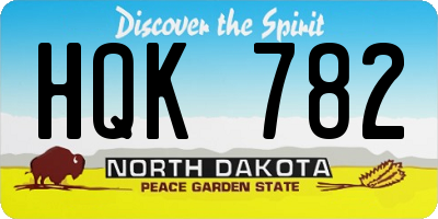 ND license plate HQK782