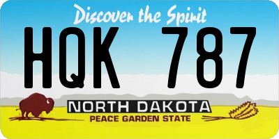 ND license plate HQK787
