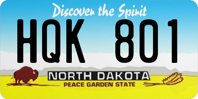ND license plate HQK801