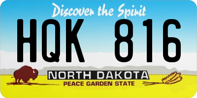ND license plate HQK816