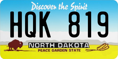 ND license plate HQK819
