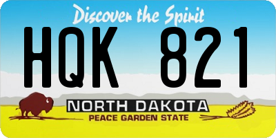 ND license plate HQK821