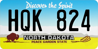 ND license plate HQK824