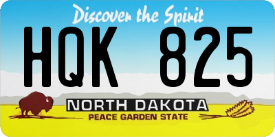 ND license plate HQK825