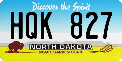 ND license plate HQK827