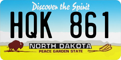 ND license plate HQK861