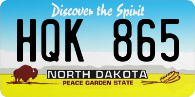 ND license plate HQK865
