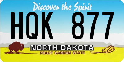 ND license plate HQK877