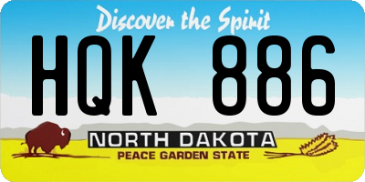 ND license plate HQK886