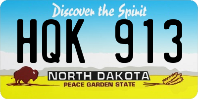 ND license plate HQK913