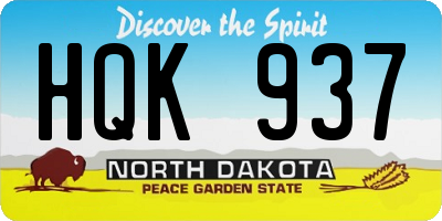 ND license plate HQK937