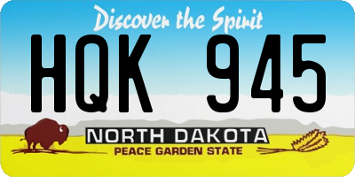 ND license plate HQK945