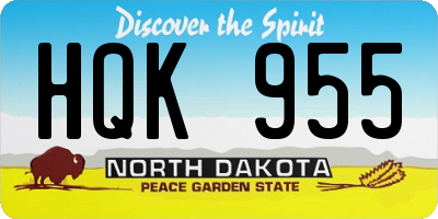 ND license plate HQK955