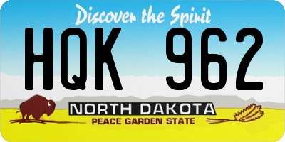 ND license plate HQK962