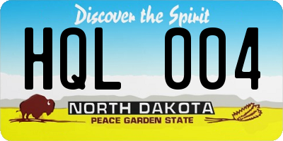 ND license plate HQL004