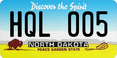 ND license plate HQL005