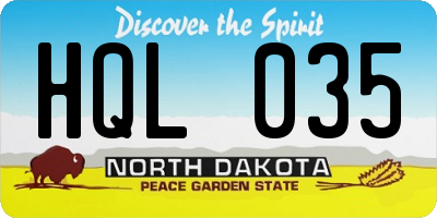 ND license plate HQL035