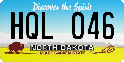 ND license plate HQL046