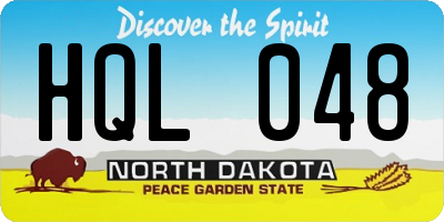 ND license plate HQL048