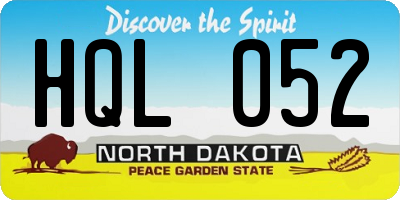 ND license plate HQL052