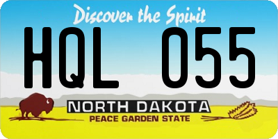ND license plate HQL055