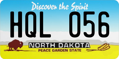 ND license plate HQL056