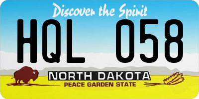 ND license plate HQL058