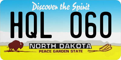 ND license plate HQL060