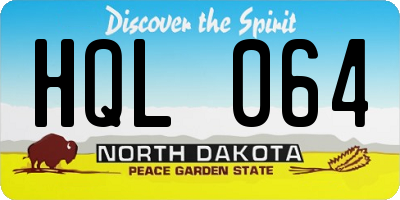 ND license plate HQL064
