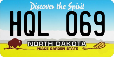 ND license plate HQL069