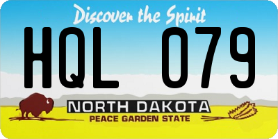ND license plate HQL079