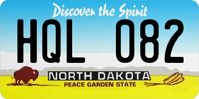 ND license plate HQL082