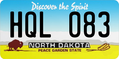 ND license plate HQL083