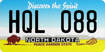 ND license plate HQL088