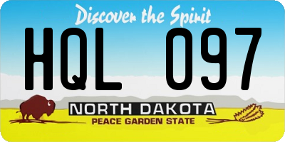 ND license plate HQL097