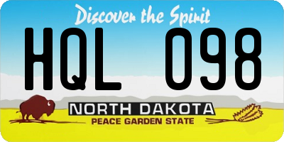 ND license plate HQL098